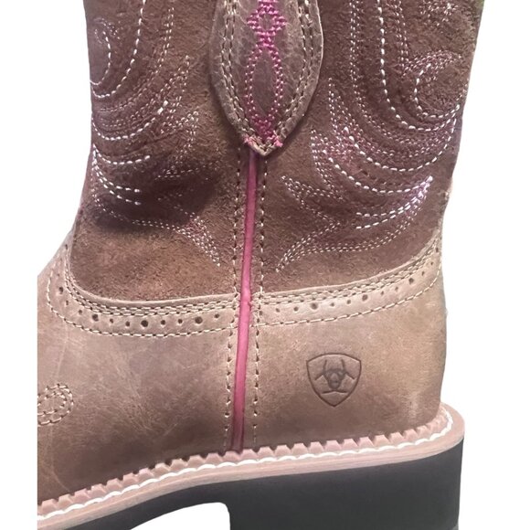 Ariat Fatbaby Heritage Dapper 8" Womens Brown Leather Cowboy Boots Round Toe 6 - Picture 3 of 8